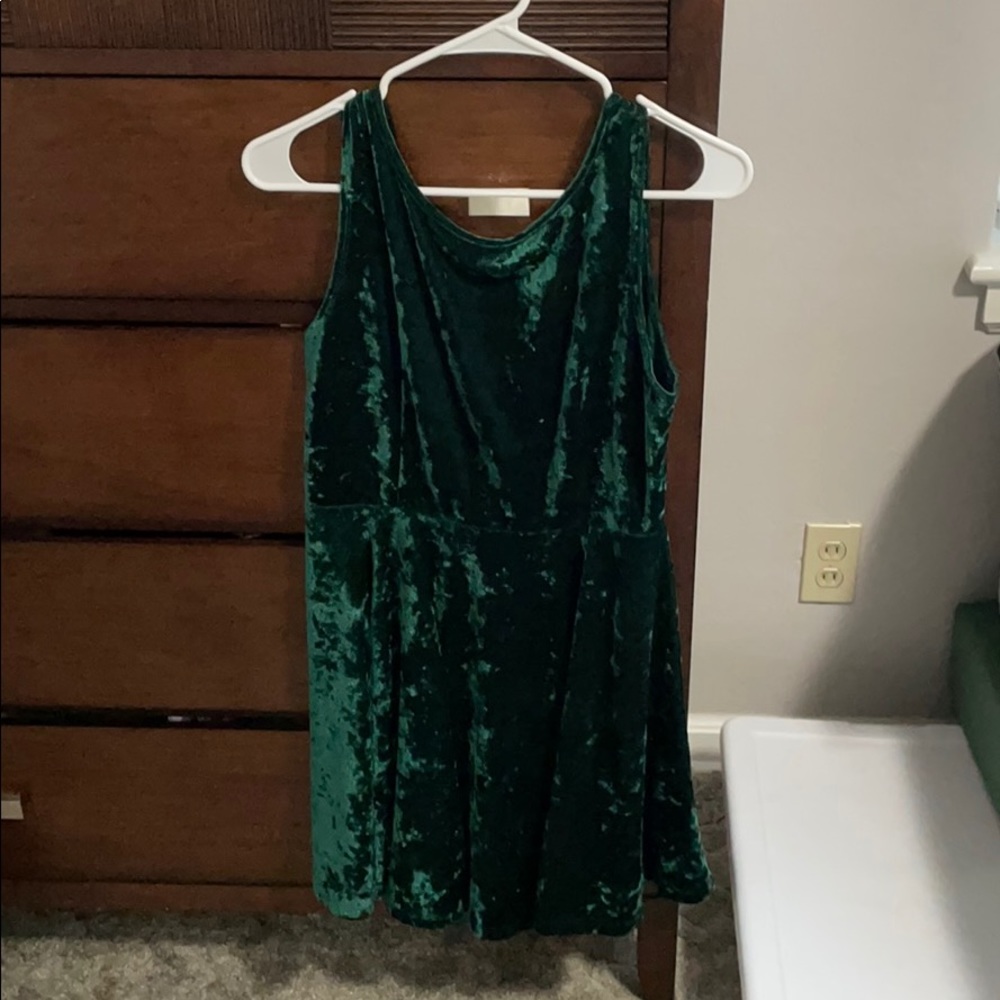 Green velvet dress
